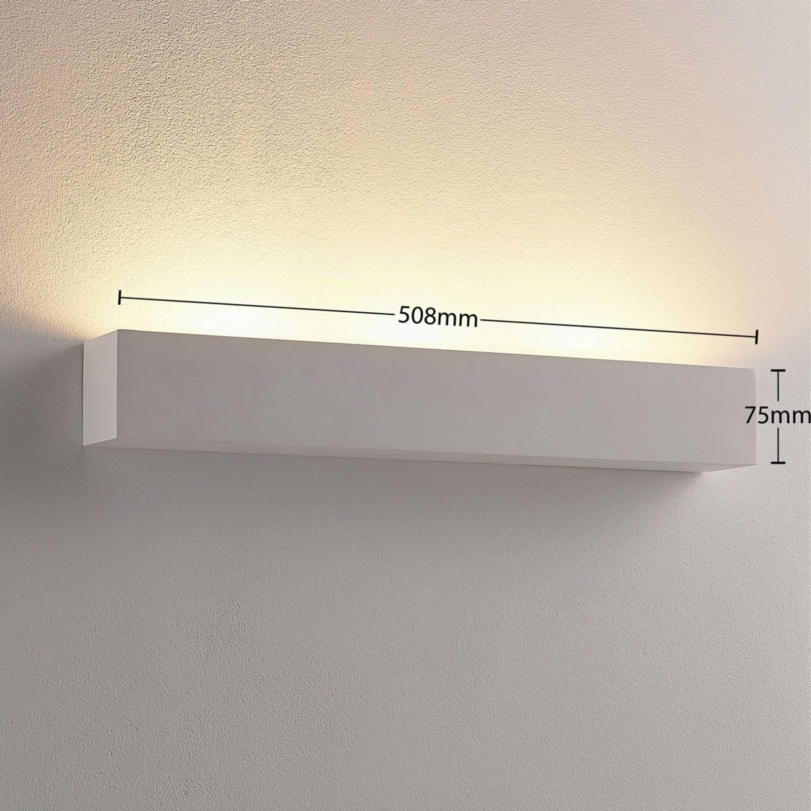 Lindby Applique da Parete in Gesso Verniciabile 51 cm, Luce Verso l'Alto Wallwasher 3x G9 Lampada Interna Personalizzabile per Soggiorno Camera Letto Corridoio Stile Moderno Minimal