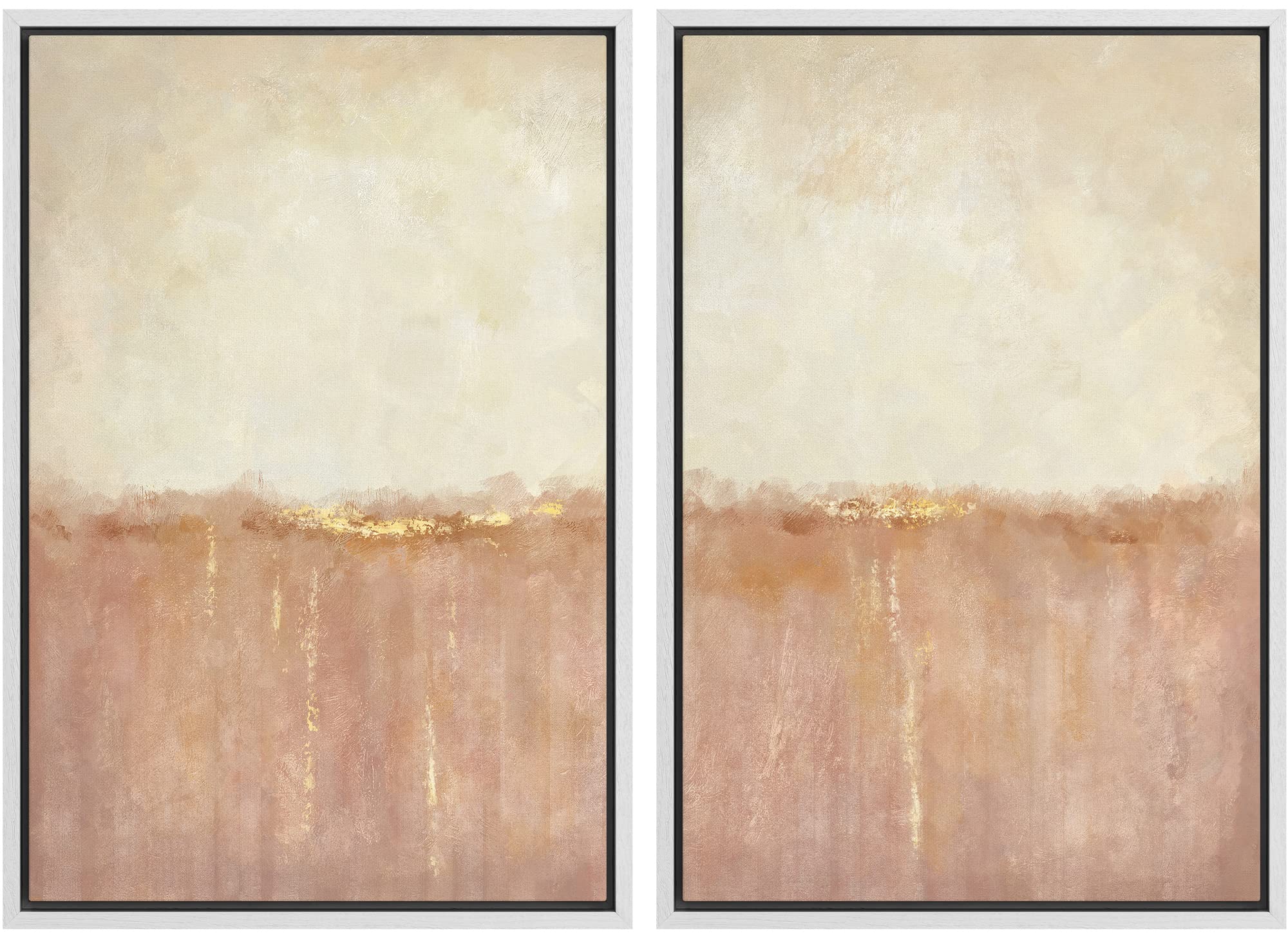MUDECOR Framed Canvas Print Wall Art Set Watercolor Pastel Green Tan Landscape Abstract Shapes Illustrations Modern Art Decorative Contemporary for Living Room, Bedroom, Office - 16"x24"x2 Natural — view 25