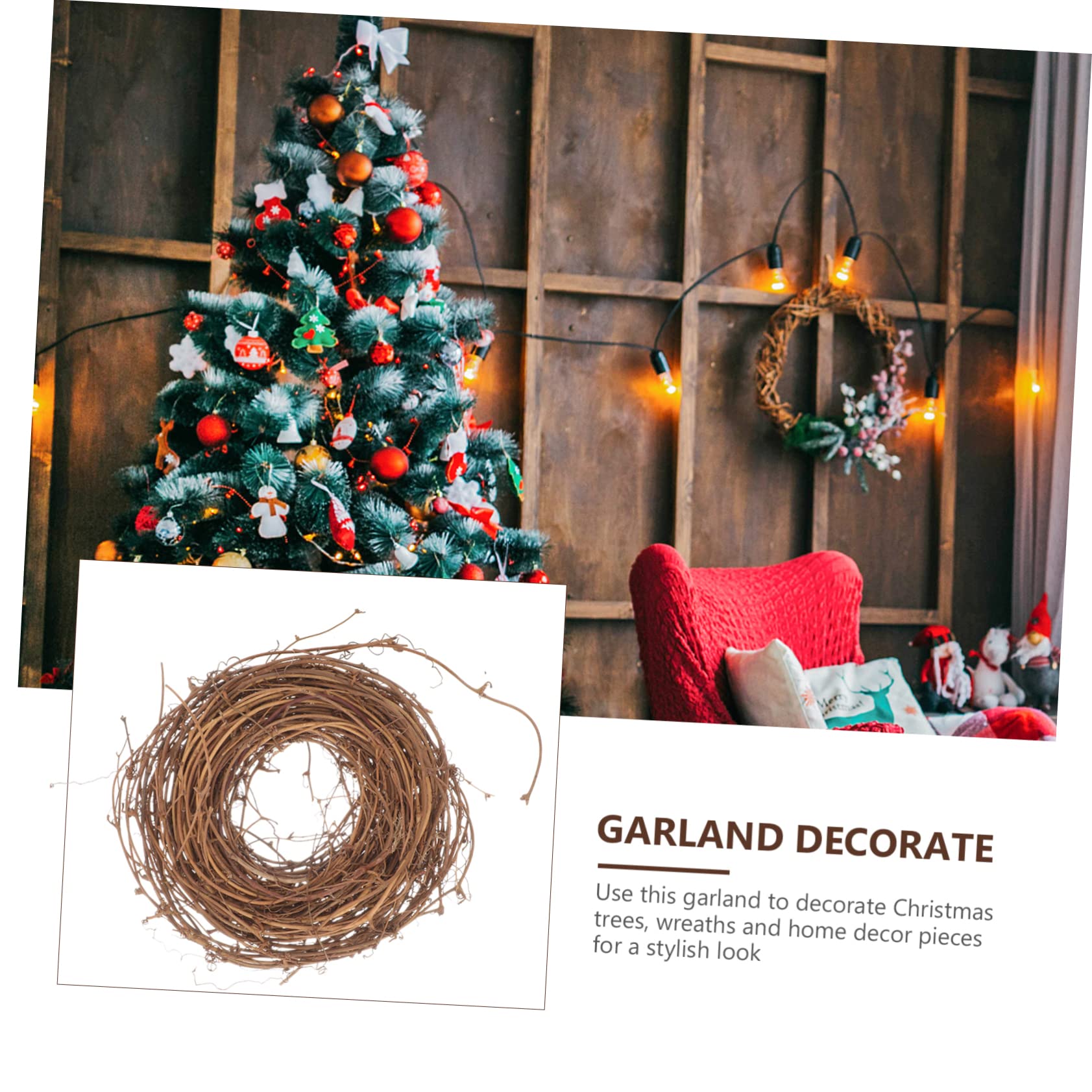 PRETYZOOM Weidenkranz Rohling 6 Rollen Rattankreis Selber Machen DIY-Rebe Weihnachtsdekoration Stroh Kranz Natürlicher Tür Japanisches Halloween- Weihnachtskränze Aus Rattan Rattan-