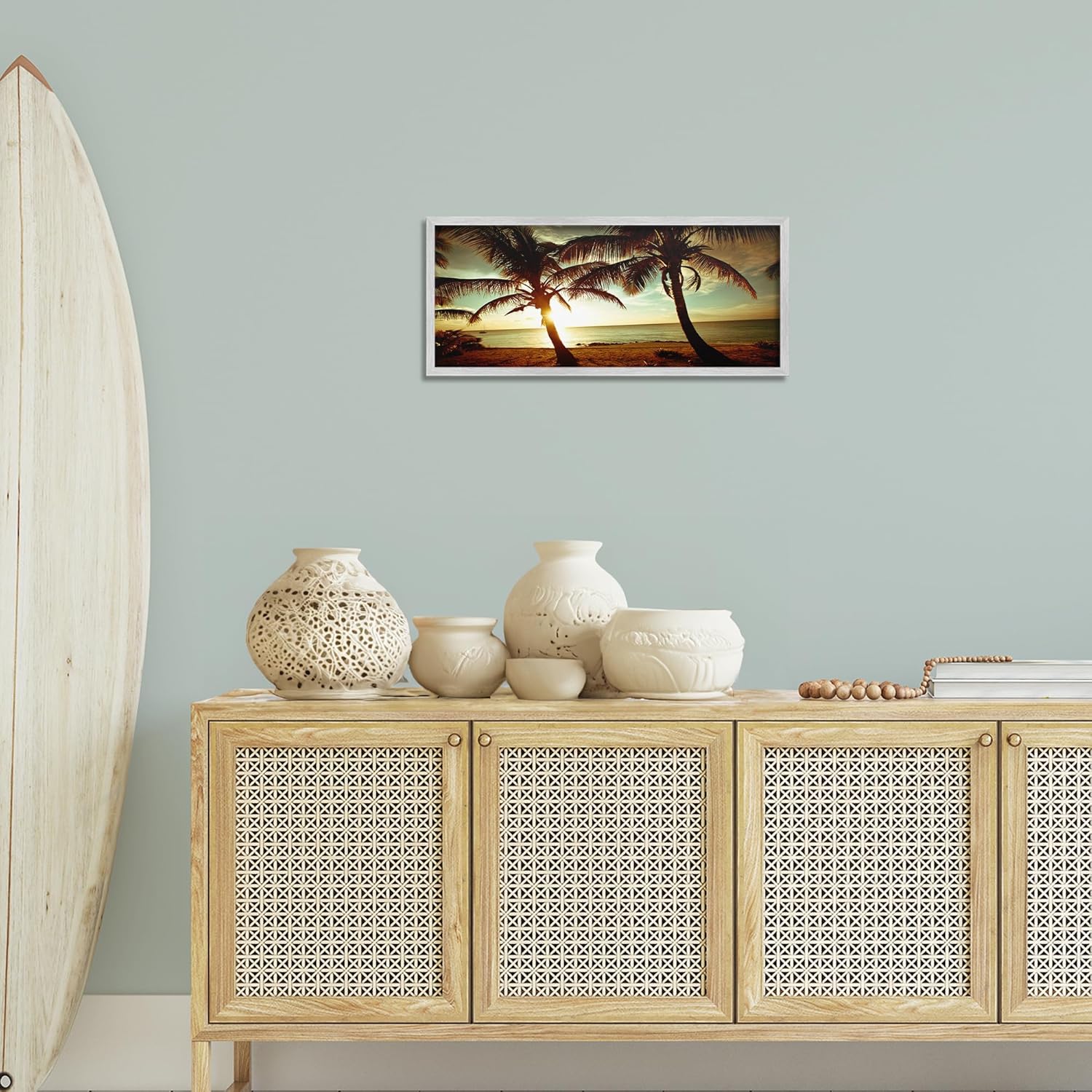 Stupell Industries Sunlit Palm Trees Framed Giclee Art Design by Susan Bryant