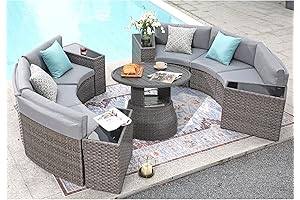 Best Outdoor Patio Furniture Set - SUNSITT Circular Patio Furniture 11-Piece Half-Moon...
