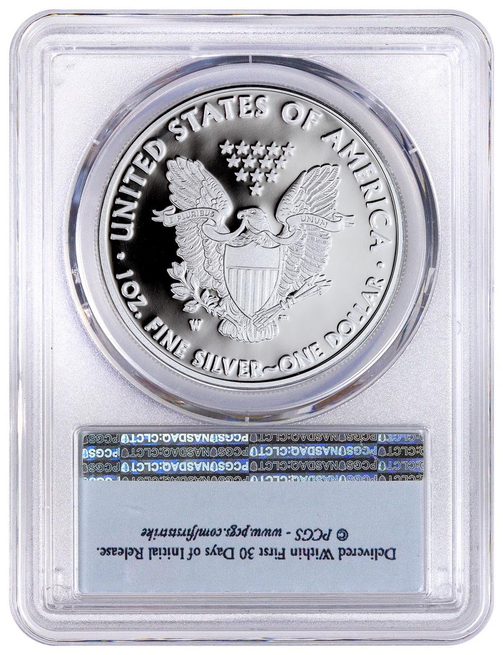 2018 W Silver Eagle 2018-W Proof American Silver Eagle PCGS PR70