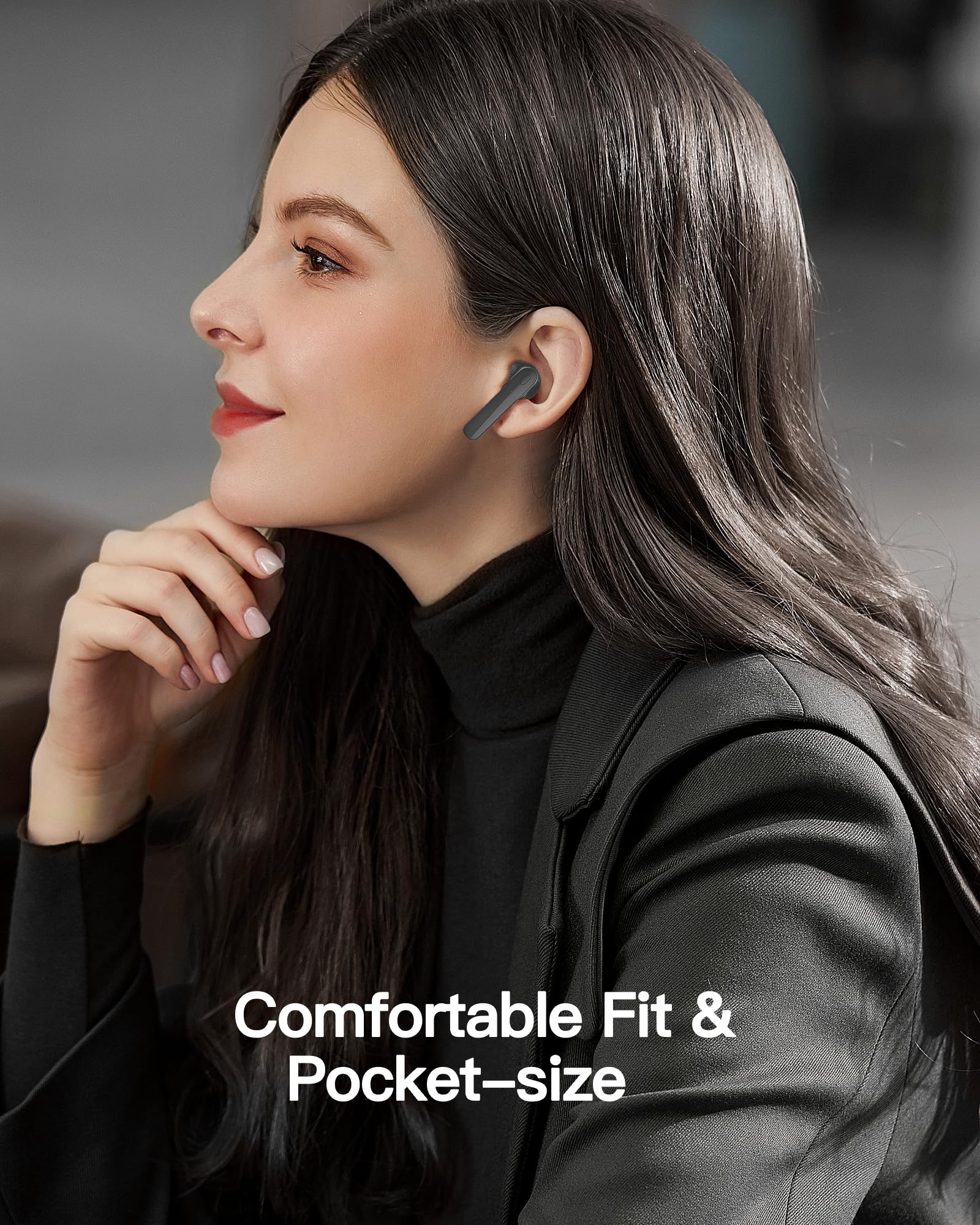 Auriculares inalámbricos Bluetooth 5.3, 60 horas de duración de la batería con funda de carga inalámbrica, pantalla LED, auriculares de graves profundos, impermeables, micrófono, auriculares