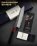 kanngou Couteau Kiritsuke 21 cm, Couteau Cuisine Japonais en acier Inoxydable AUS-8, Couteau de Chef Professionnel avec Coffret Cadeau Premium (Couteau Cuisine Kiritsuke 21cm) - 5