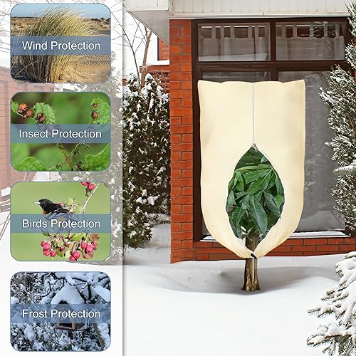 Miniatura 3 de Cubiertas para plantas contra el congelamiento de invierno, 47 x 70 pulgadas, 2.36 onzasyardas, cubierta de tela helada, manta para plantas de
