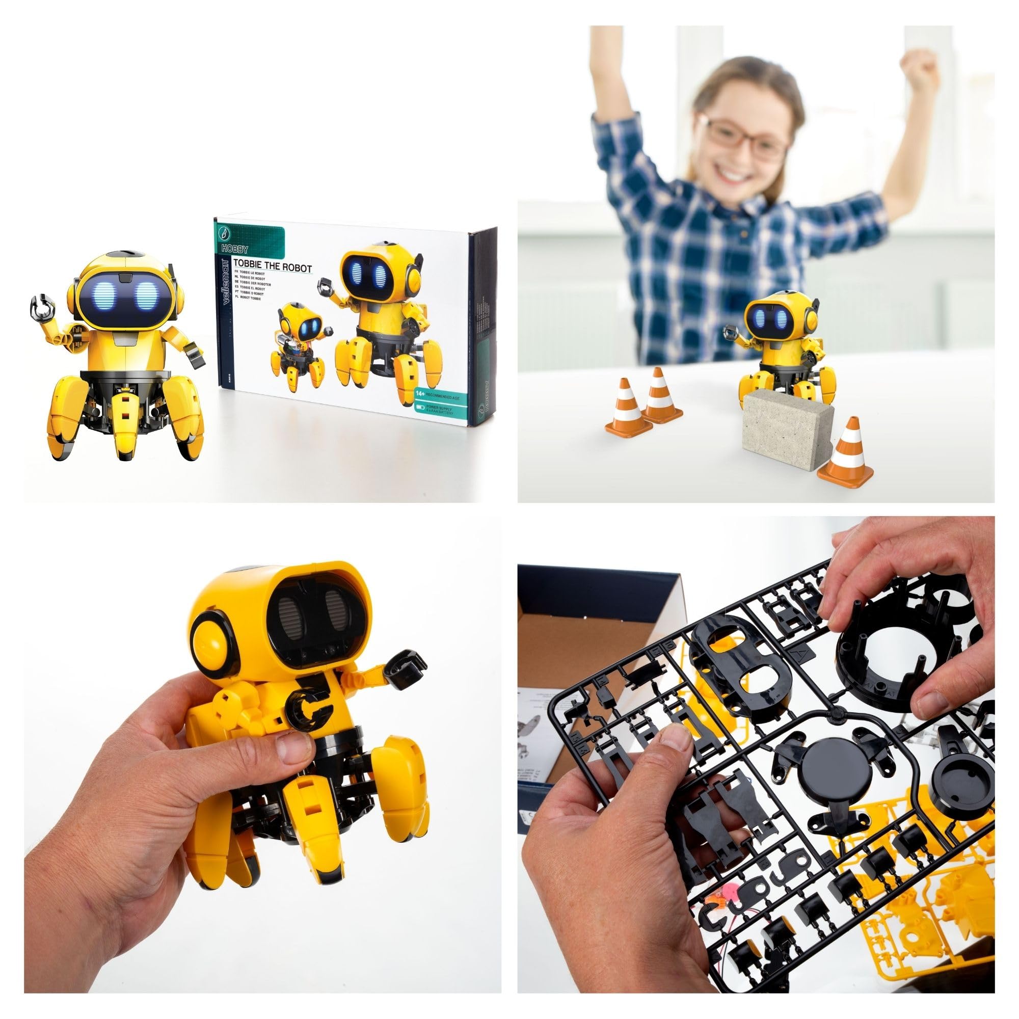 Velleman Roboter Bausatz Tobbie II, Elektronik Baukasten, intelligenter smart Roboter, lern Electric, Micro:bit, mini Roboter, ferngesteuertes Roboter, STEM, Mint