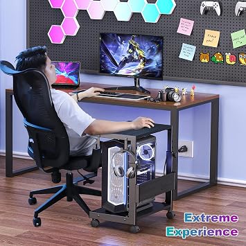 Computer Tower Stand, Height Adjustable from 44 to 59.5cm