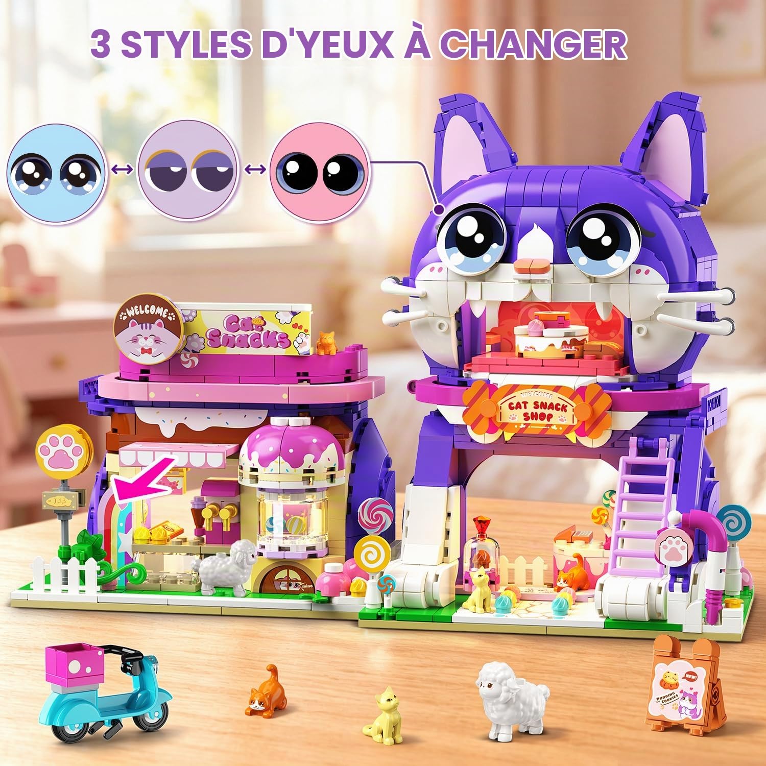 PLAXSOON Friends Maison Chat avec Lumière pour Filles 8-12+
