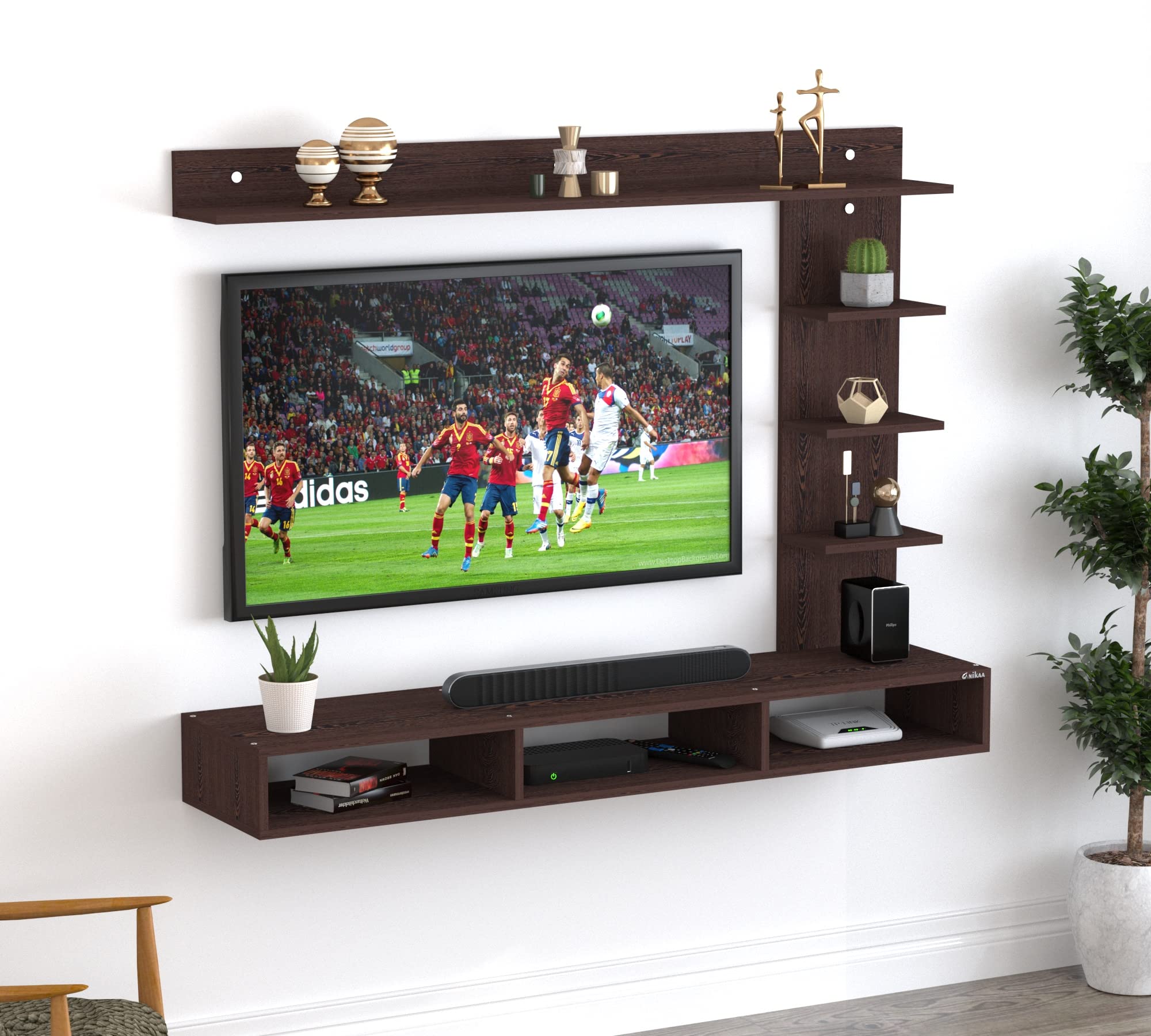 Buy Anikaa Tyson Engineered Wood Wall TV Unit/TV Stand/Wall Set Top Box