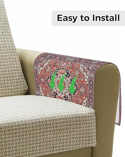 Miniatura 10 de Organizador de reposabrazos para sofá, organizador de mesita de noche, soporte de control remoto para sofá, bohemio, antideslizante, diseño étnico,