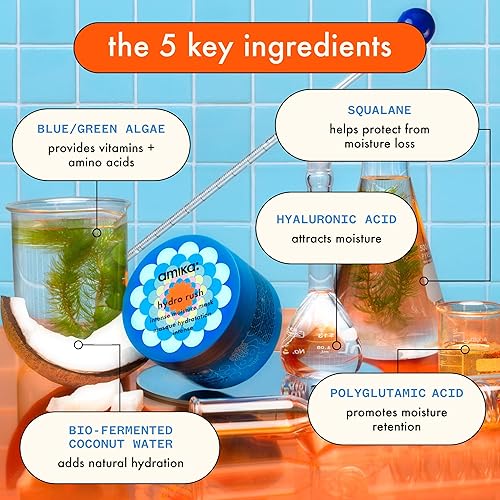 Miniatura 6 de amika hydro rush máscara de humedad intensa con ácido hialurónico