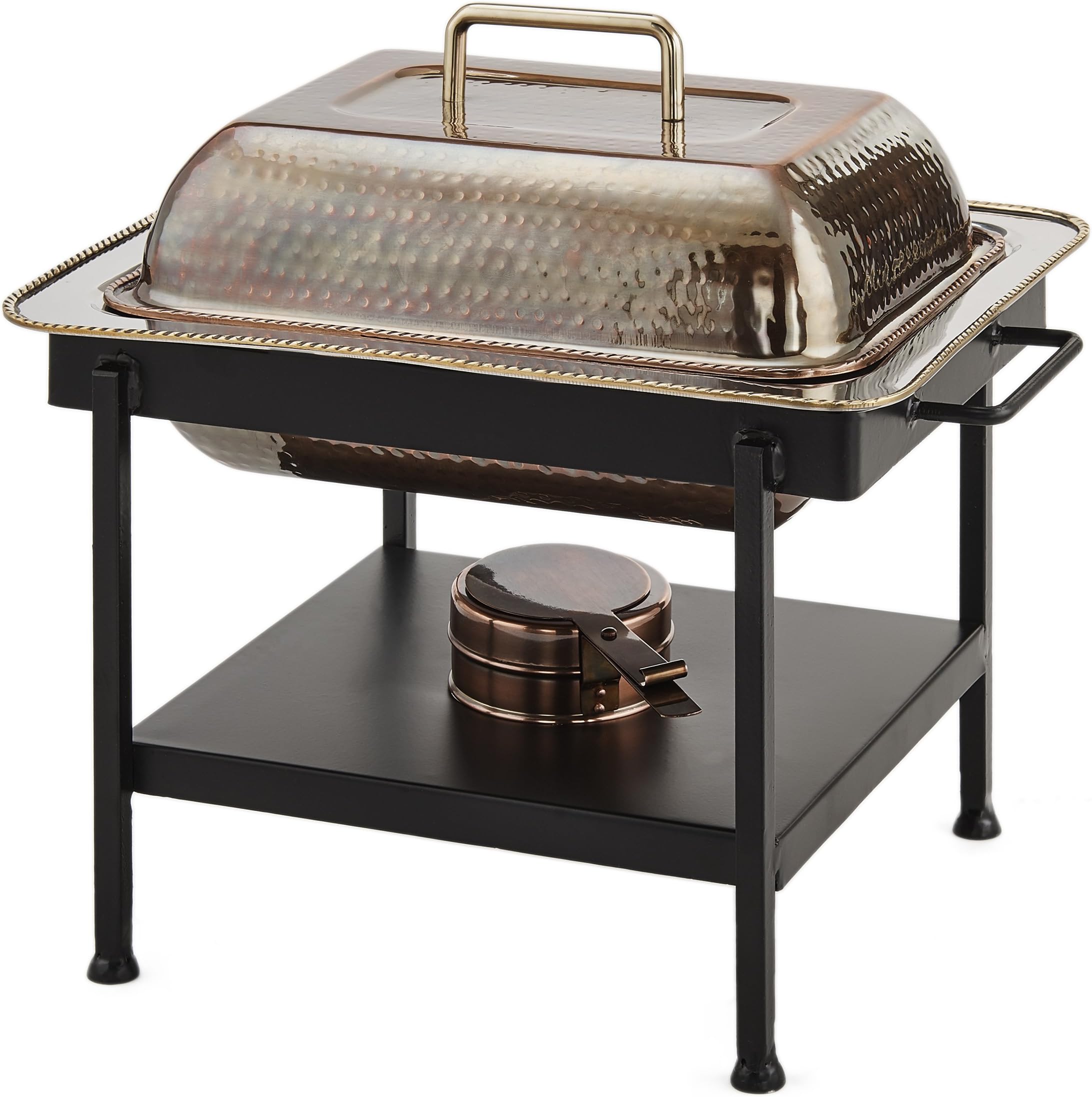 Antique Copper Hammered Chafing Dish, 4 Qt.