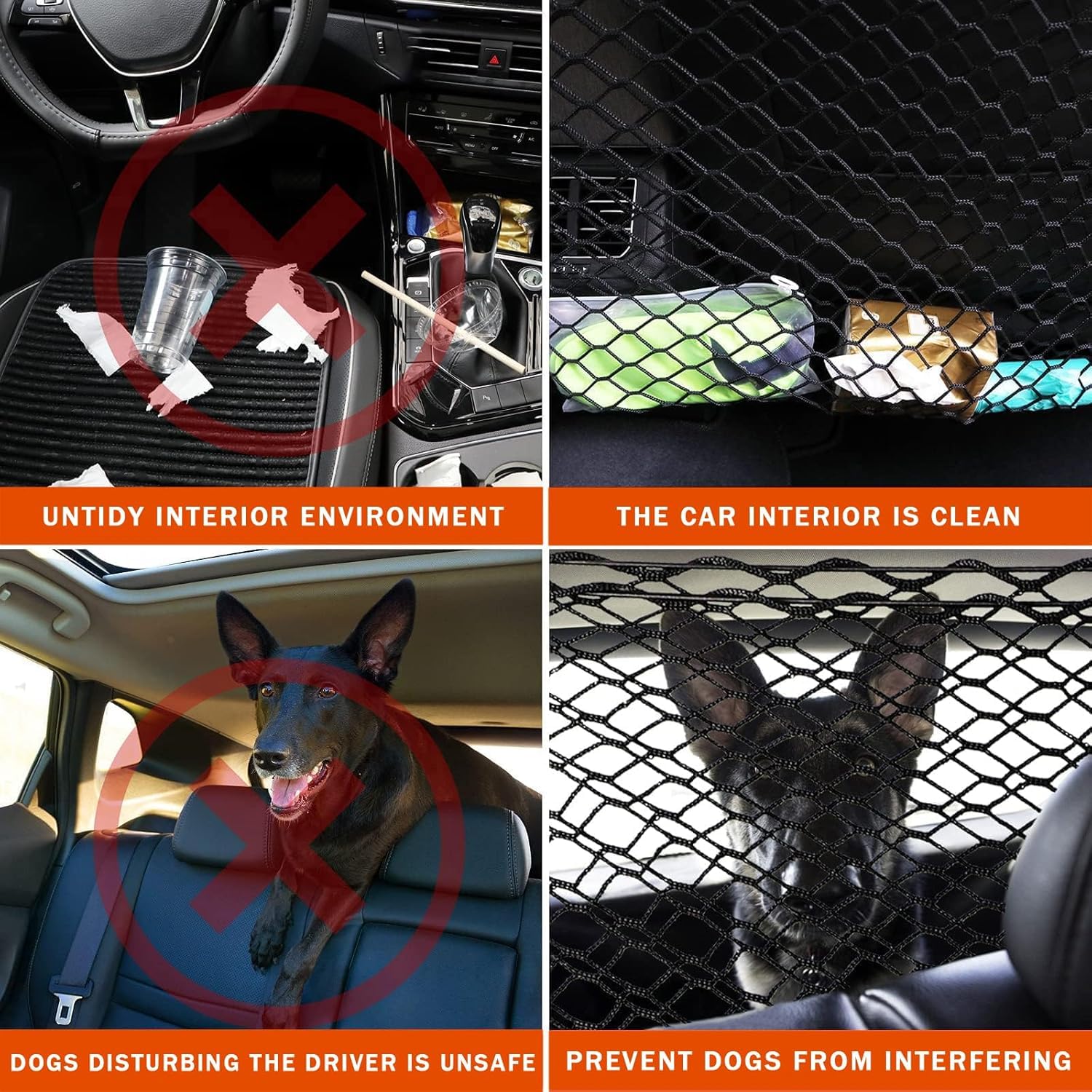 Grilles Pare Chien pour Lotus Evora/Eletre/Emeya, Grille pour Chiens pour Coffre, Couche Double Durable Grille Chien Voiture Filet pour Le SièGe ArrièRe