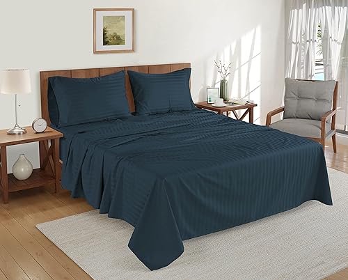 Miniatura 2 de Sábanas tamaño California King, 100% de algodón egipcio, juego de sábanas de 1000 hilos, 4 piezas, sábanas satinadas de lujo, sábanas y fundas de