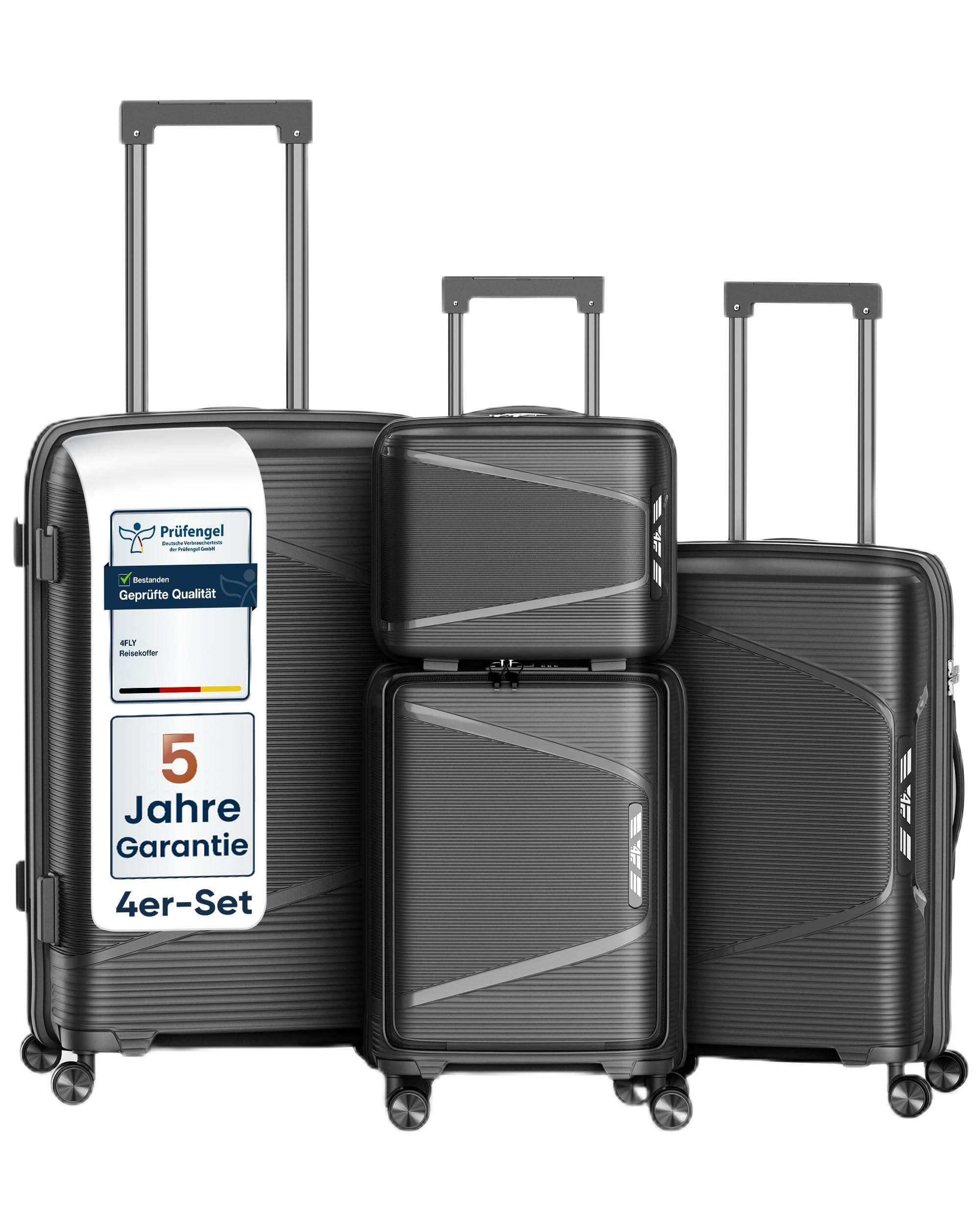 Maleta rígida ligera de viaje y juego de maletas – Maleta con carro con cerradura TSA, ruedas dobles, mango telescópico de aluminio y doble cremallera, estuche de belleza, equipaje de mano y