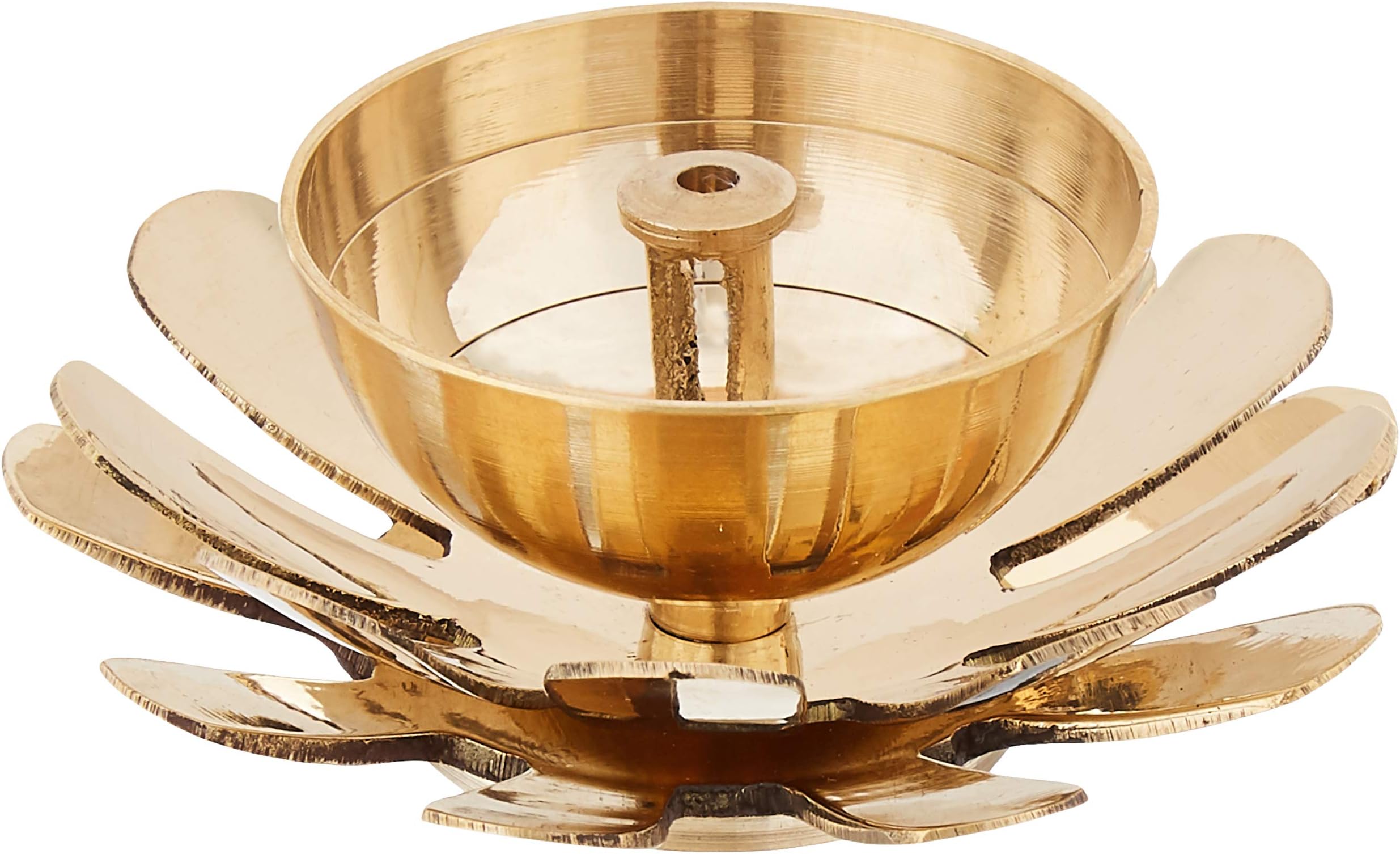 Amazon Brand - Solimo Brass Diya with Double Petals