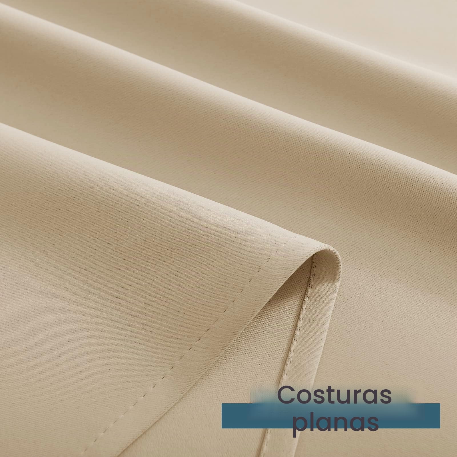 PONY DANCE Cortinas Impermeable para Exterior Porche, Cortinas Opacas con Ojales para Jardin/Terraza/Pergolas, 2 Piezas, 132x243 cm, Beige Oscuro