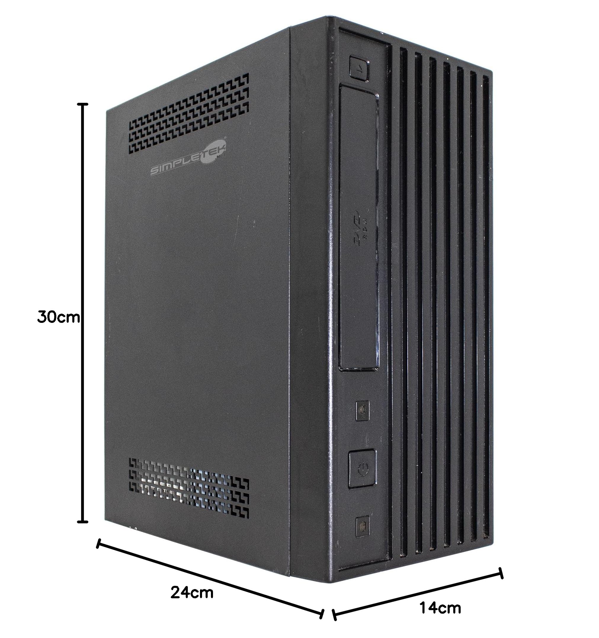 SIMPLETEK - Case PC BT-02B-U3 Mini Tower SFF SFX ITX | 2x USB 3.0 + Audio Frontali | Slot Ventole 80mm + 2x 60mm + 3,5" + 5,25" + 2,5" + PCI | Alimentatore PSU 350W Incluso (Ricondizionato)