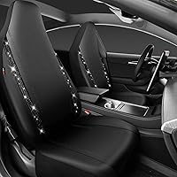 Vista 41 de CAR PASS - Juego de fundas de asiento para auto, cuero sintético impermeable con diamantes de imitación brillantes, para interior, universal, tiras