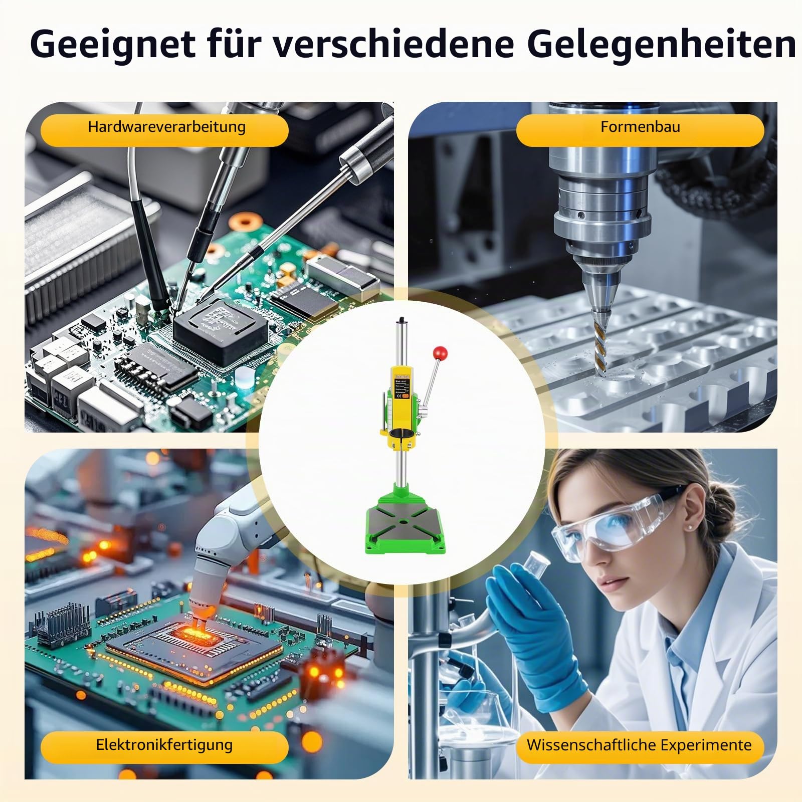 Bohrständer, Bohrmaschinenständer mit Handgriff, Ständer für Bohrmaschine, Stabil, Passend für Viele Modelle, Standbohrmaschine für Hardware-Verarbeitung, Formenbau