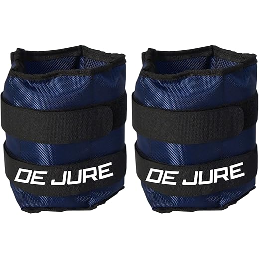 DE JURE FITNESS Ankle & Wrist Weight Set, Adjustable Strap, 2KG Pair (2Kg x 2 = 4kg) (E) Blue