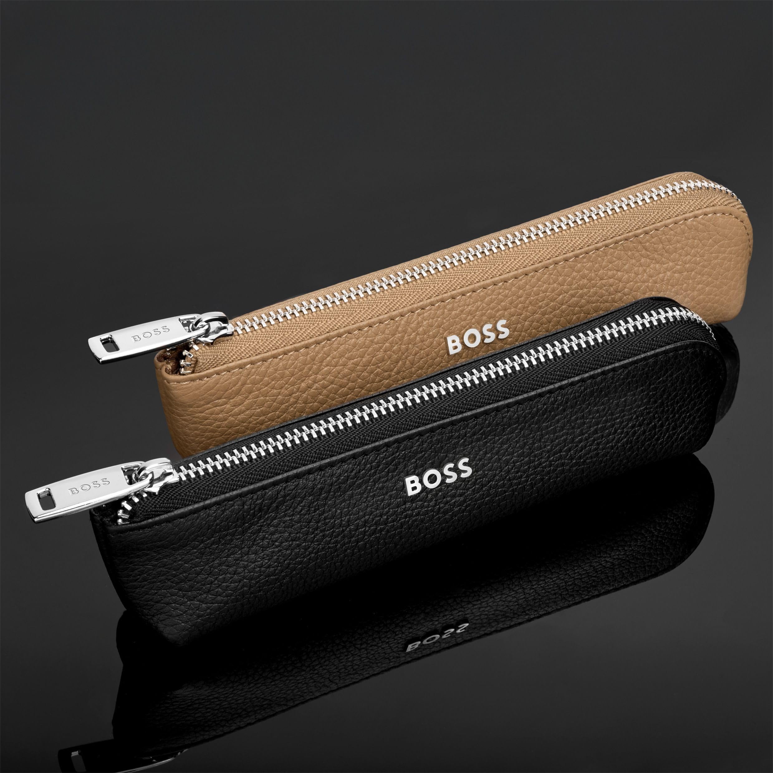 Hugo Boss Etui na przybory piśmiennicze Classic Grained Camel