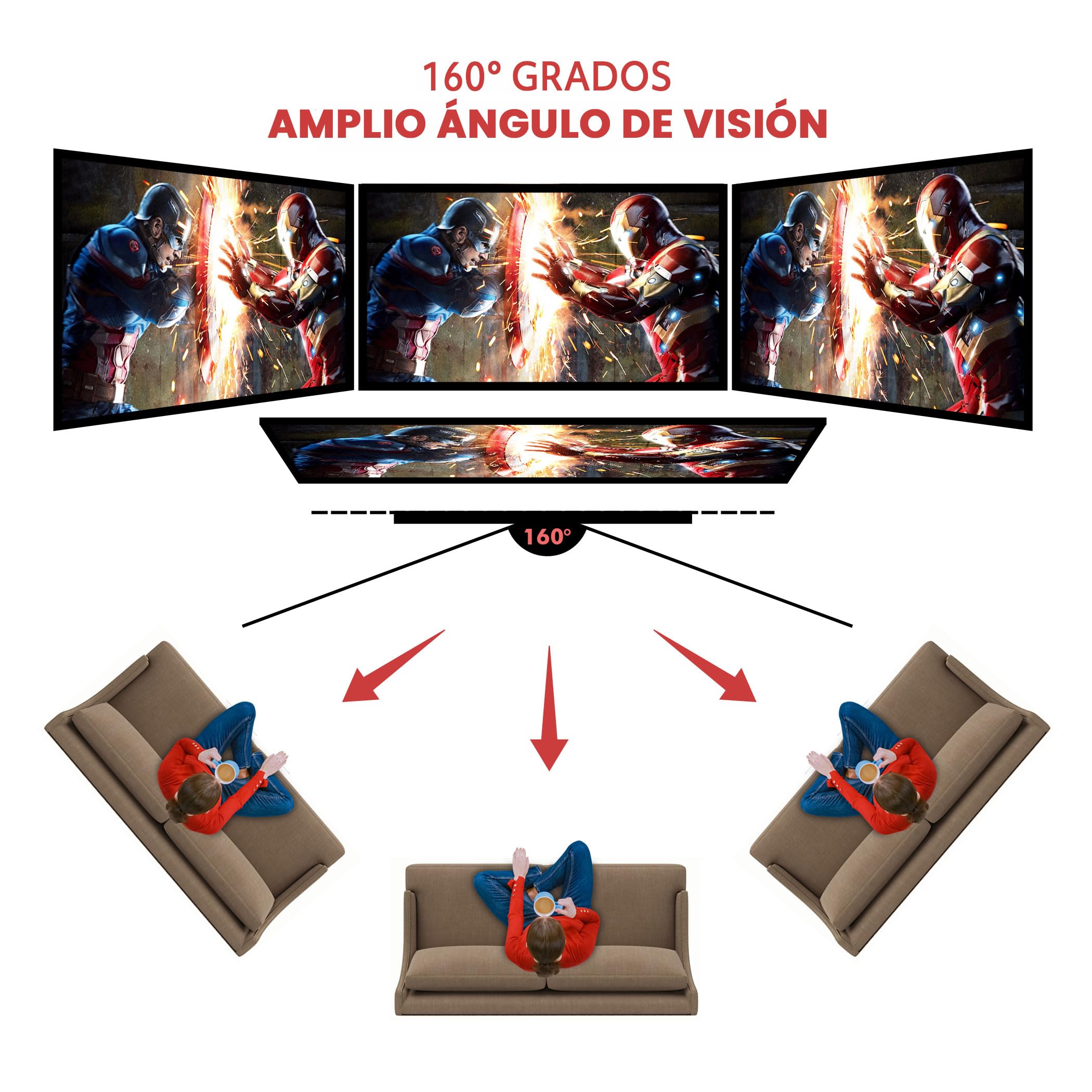 Pyle Pantalla de Proyector 254cm 16:9 HD 4K Portátil Plegable