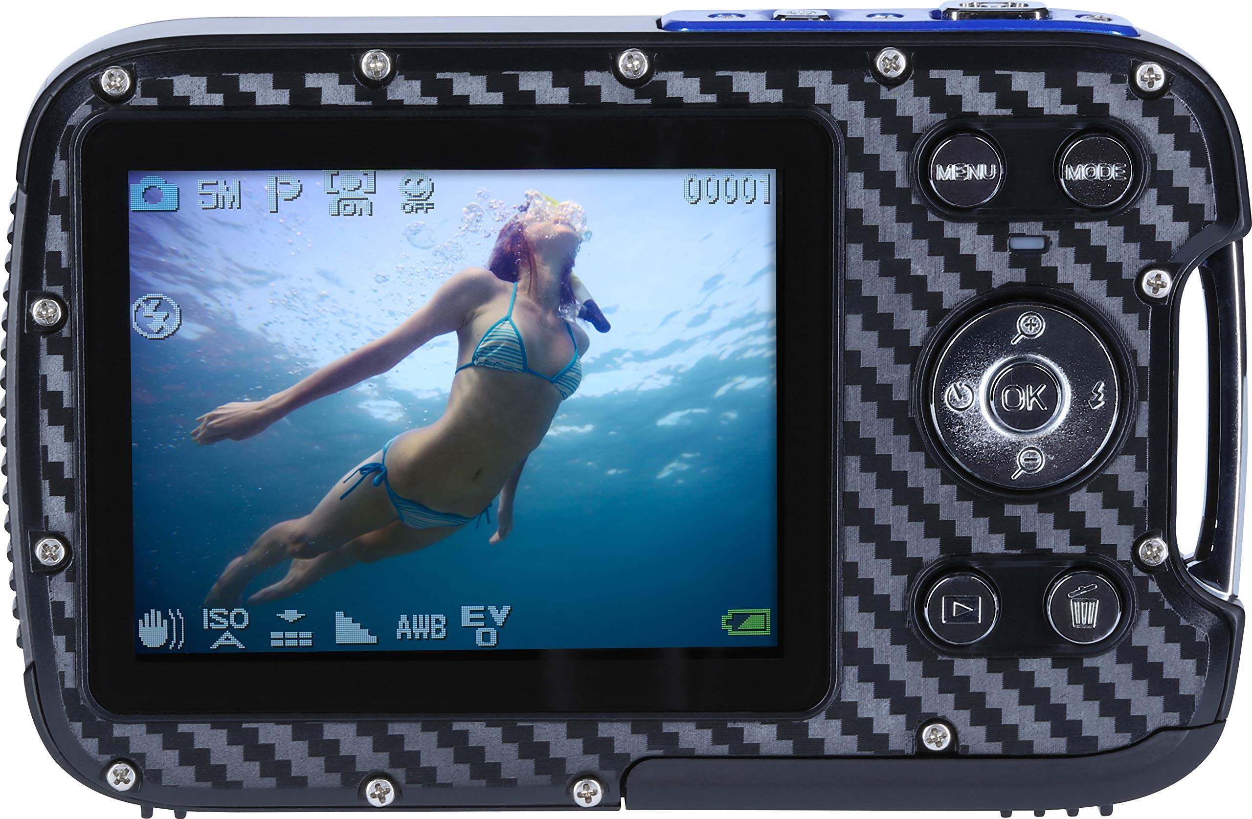 Rollei Sportsline 60 Plus - fotocamera digitale impermeabile con videocamera da 21 MP e Full HD - Sports-Cam con ampio display, 21 modalità scena, custodia robusta , perfetta per i bambini, blu