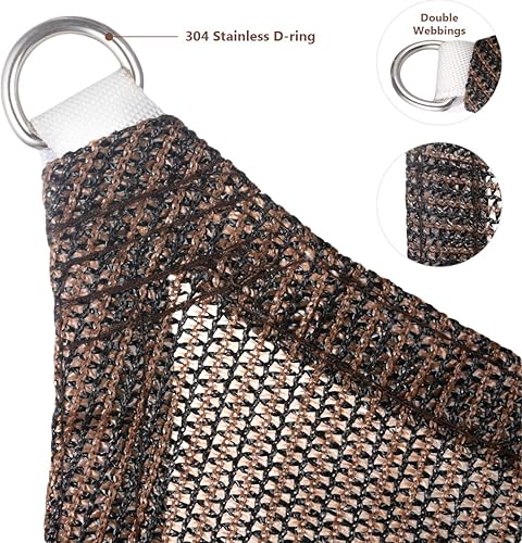 Miniatura 2 de Eden's Decor - Toldo rectangular de borde plano, con bloqueo de rayos UV, para patio, piscina y cubierta de pérgola., Marrón