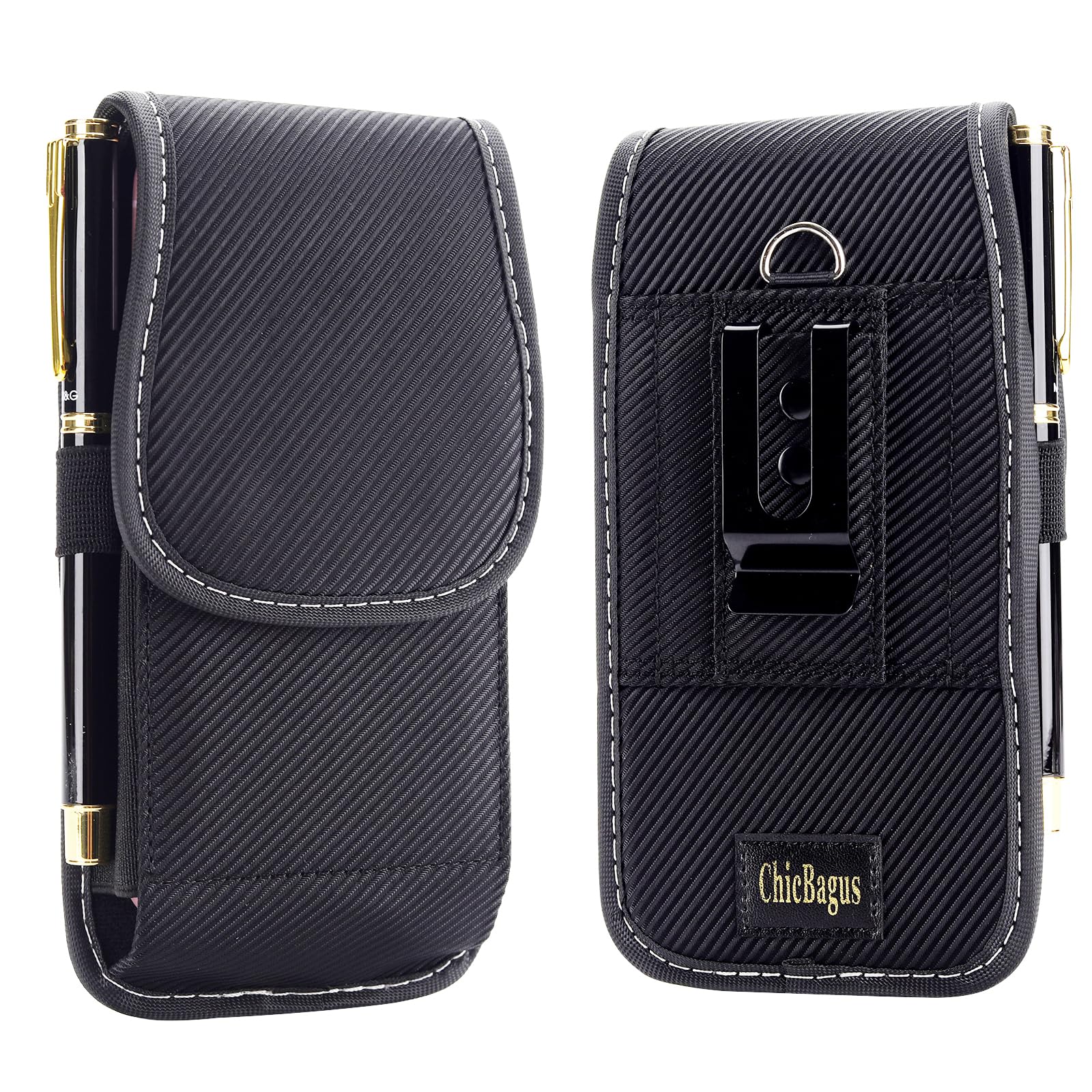 ChicBagus Nylon Phone Case with Belt Clip and Loop, Suitable for iPhone up to 6.5 inch, Carrying Bag Holder Waist Cell Phone Pouch RFID Blocking, Waterproof Magnetic Cover Smartphone Waist Pack