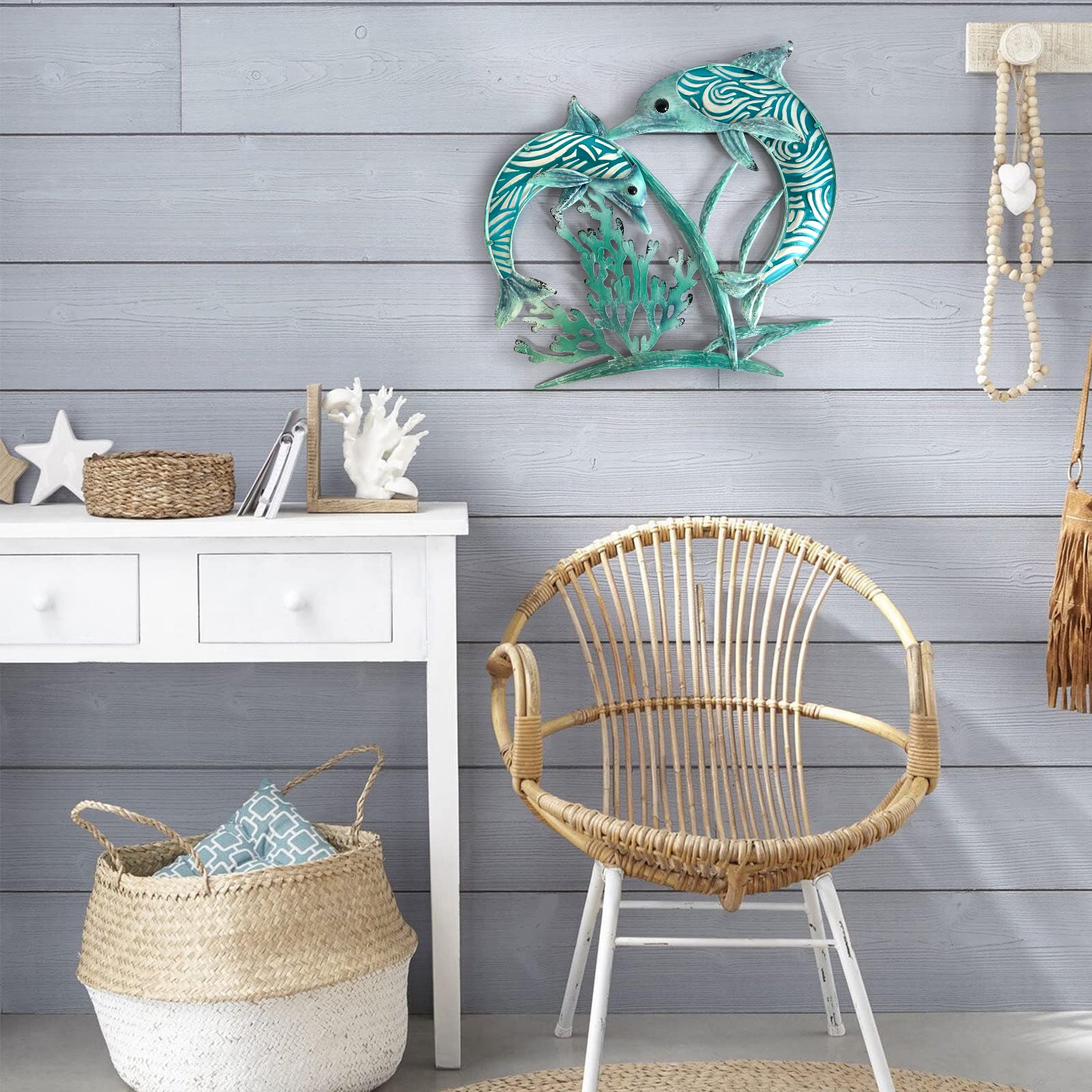 Metal Dolphin Wall Decor, Metal Fish Art Wall Decor