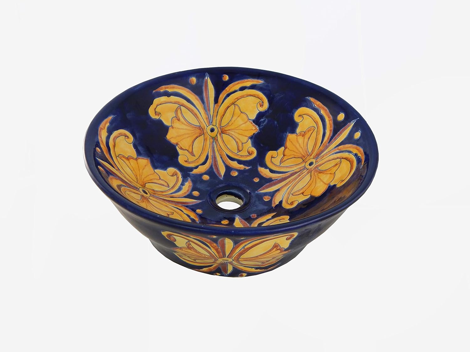 Vessel Skirted Talavera Mexican Bathroom Sink Ceramic # 180