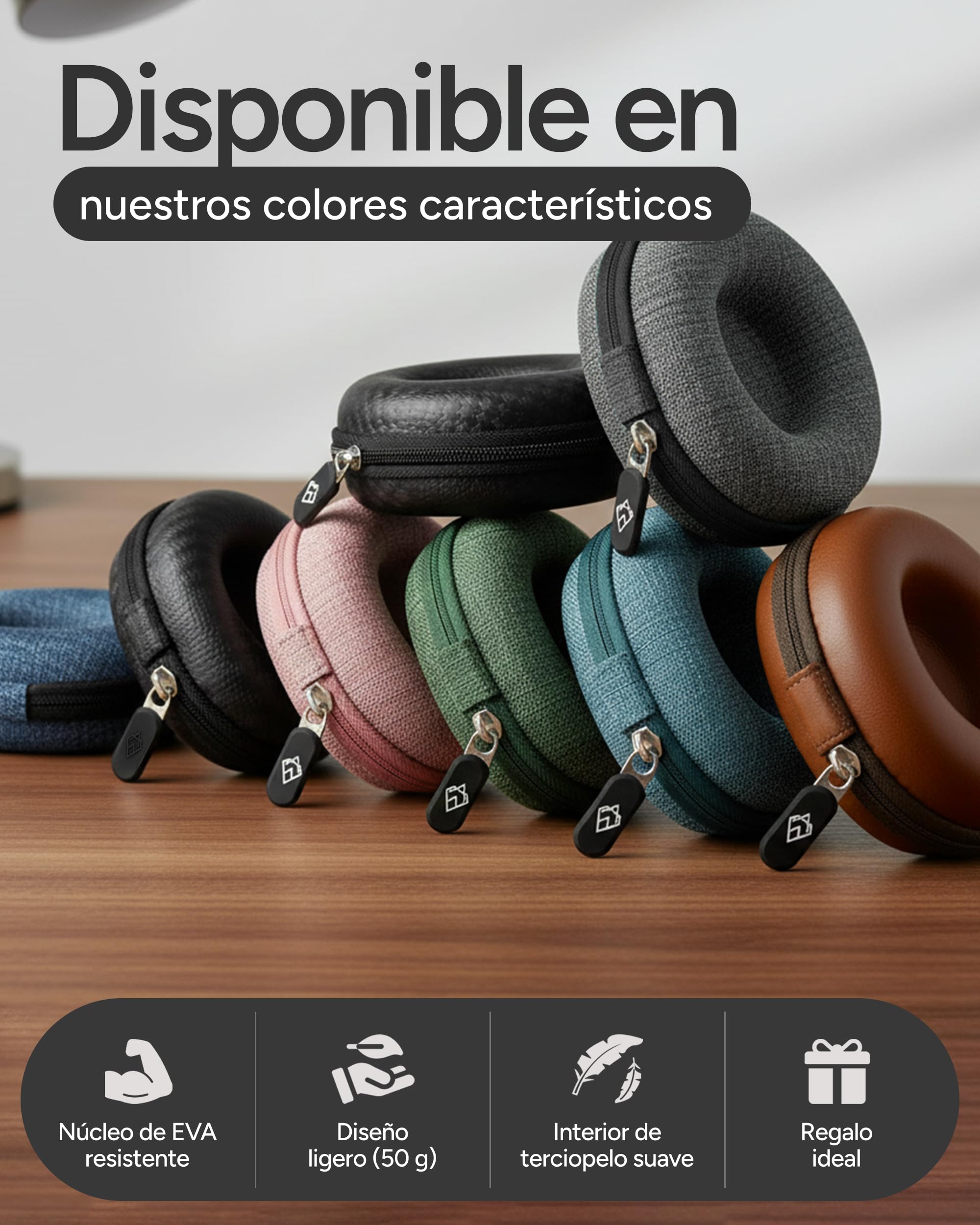 AKIELO Caja para Relojes de Viaje con Paño de Limpieza y Caja Regalo – Compatible con Relojes de Pulsera para Hombre y Mujer y Relojes Inteligentes de hasta 54 mm (Edición Gris Carbón)