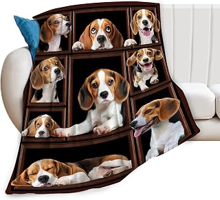 Beagle Gifts Blanket, Dog Throw Blankets, Beagle Stuff for Women Boys Girls Men Lover Adult Cozy Fleece Flannel Bedding Animal Plush for Couch Sofa Bed 40"X50"