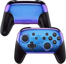 eXtremeRate Chameleon Glossy Faceplate and Backplate for NS Switch Pro Controller, Purple Blue DIY Replacement Shell Housing Case for NS Switch Pro - Controller NOT Included