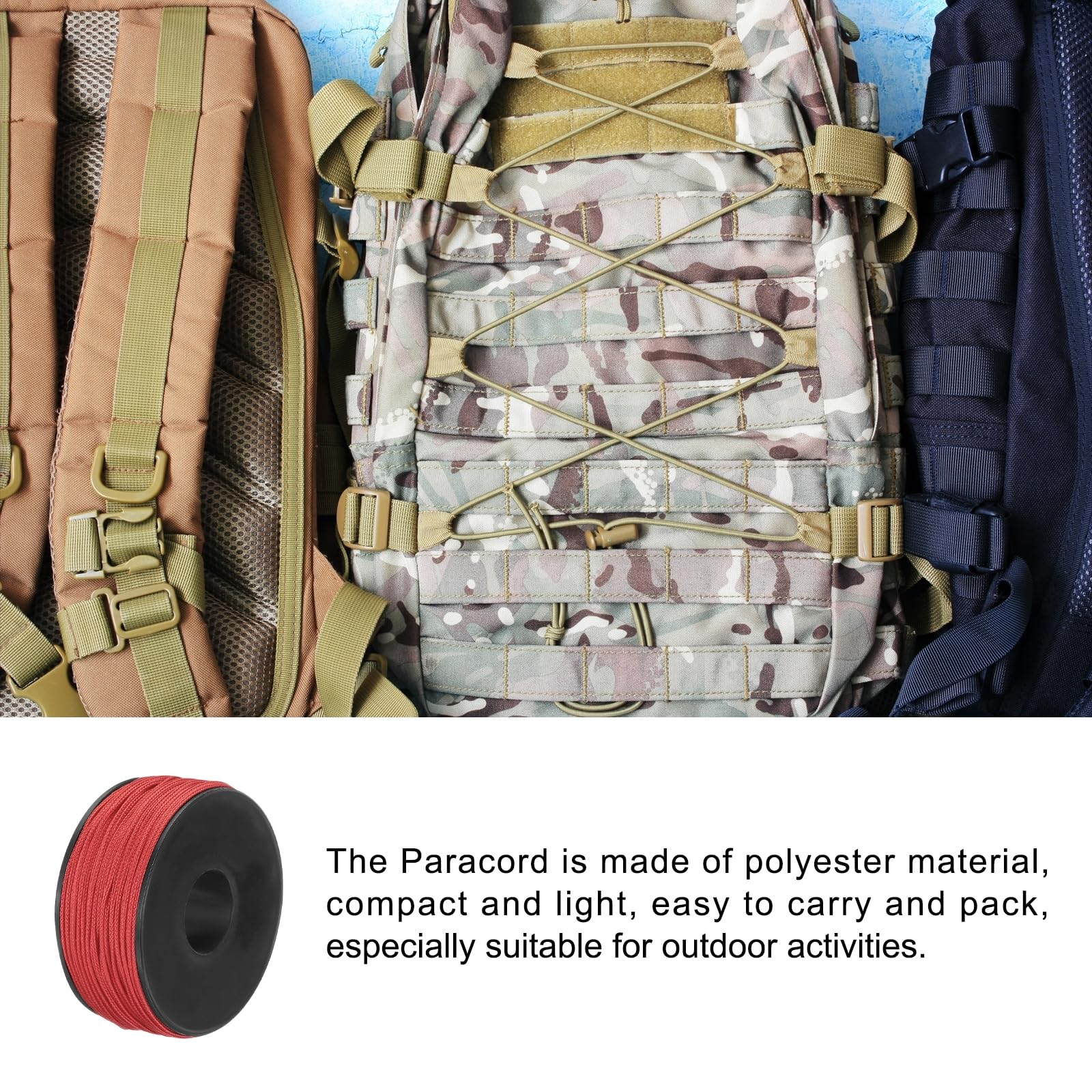 Rebower Micro Paracord 1.18mm x 164 Feet Rope 100 LB Polyester Braided Strong String Spool [for Hiking Exercise, Tent - Image 3