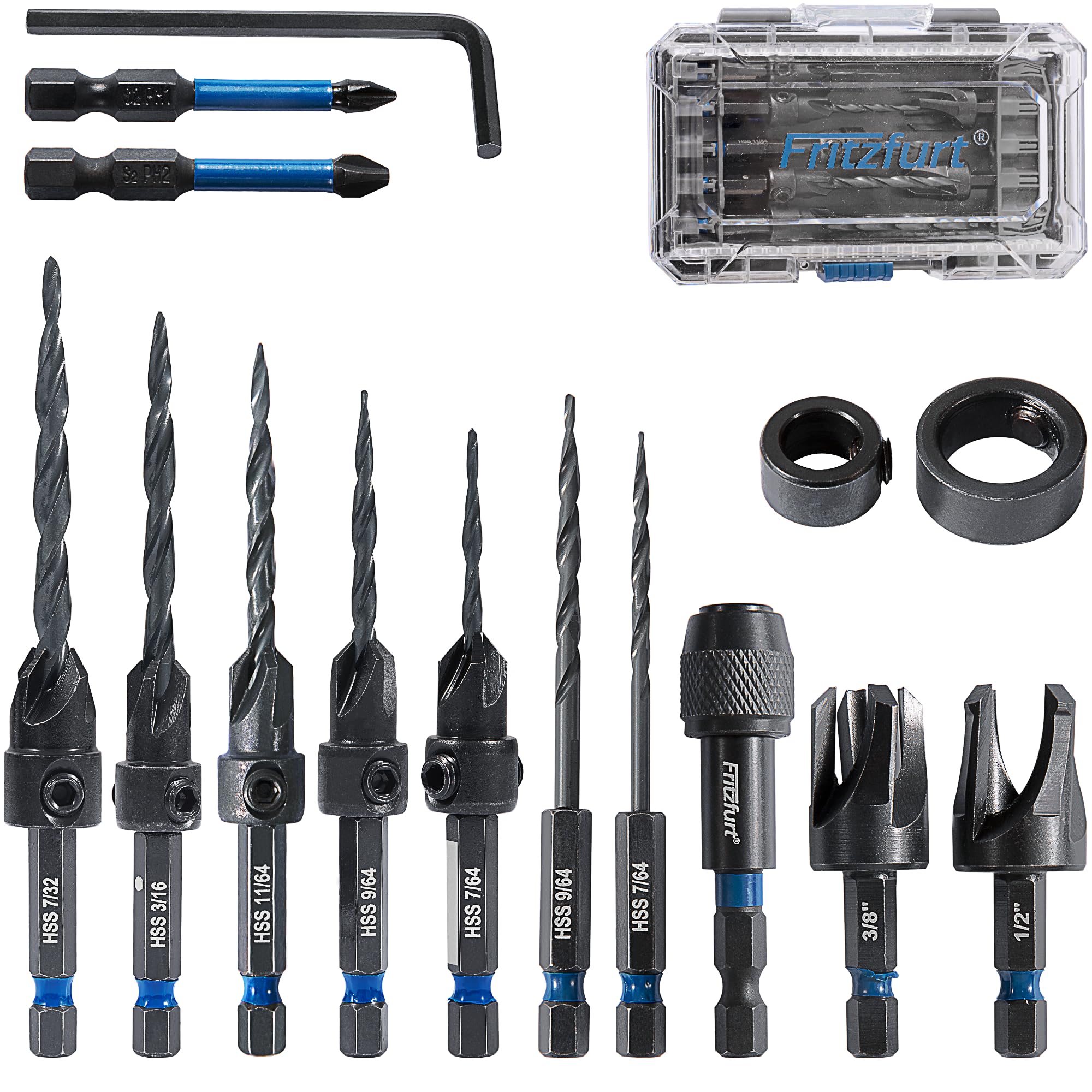 Countersink Drill Bit Set - 15 Piece Woodworking Tool -1 Countersink Drill Bit Set - 15 Piece Woodworking Tool -1