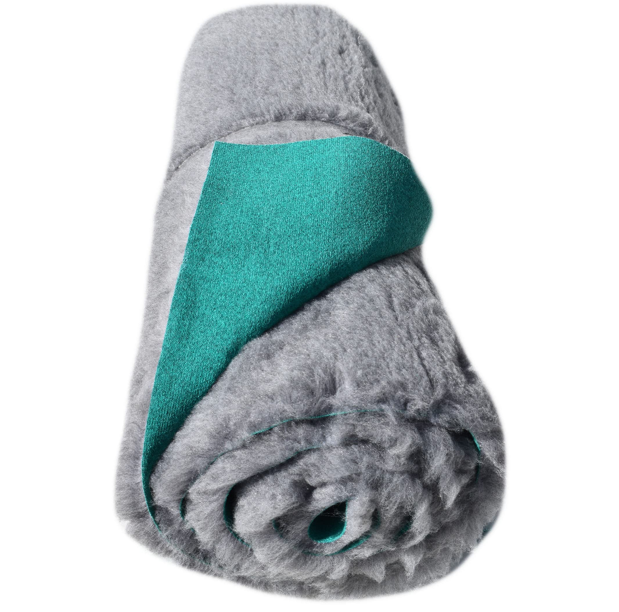 SoulPet Traditional Green Back Grey Vet Bedding โ Premium Veterinary Fleece for Dogs & Pets. VET BED for Puppies whelping Dry Bed Size: 150cm x 100cm