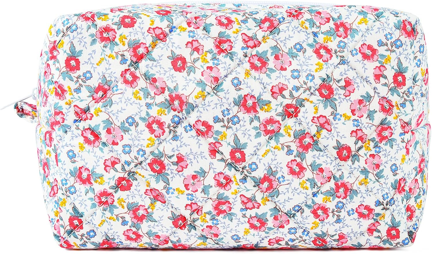 SOIDRAM Pink Makeup Bag Floral Cosmetic Bag Puffy Coquette