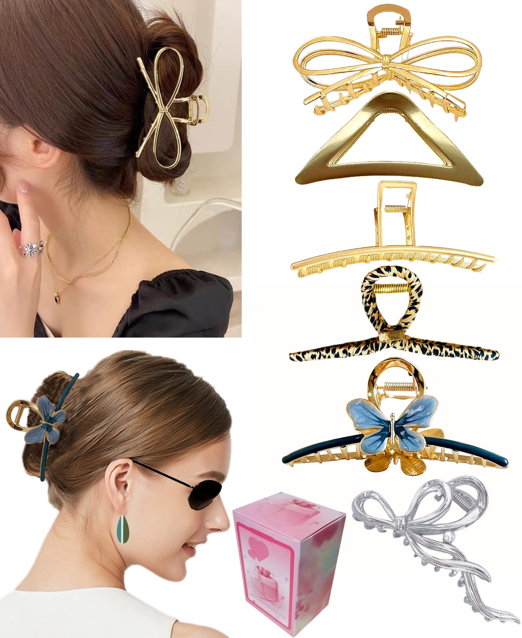 Amazon.com : 4.3 Inch Large Metal Hair Claw Clips for Women 