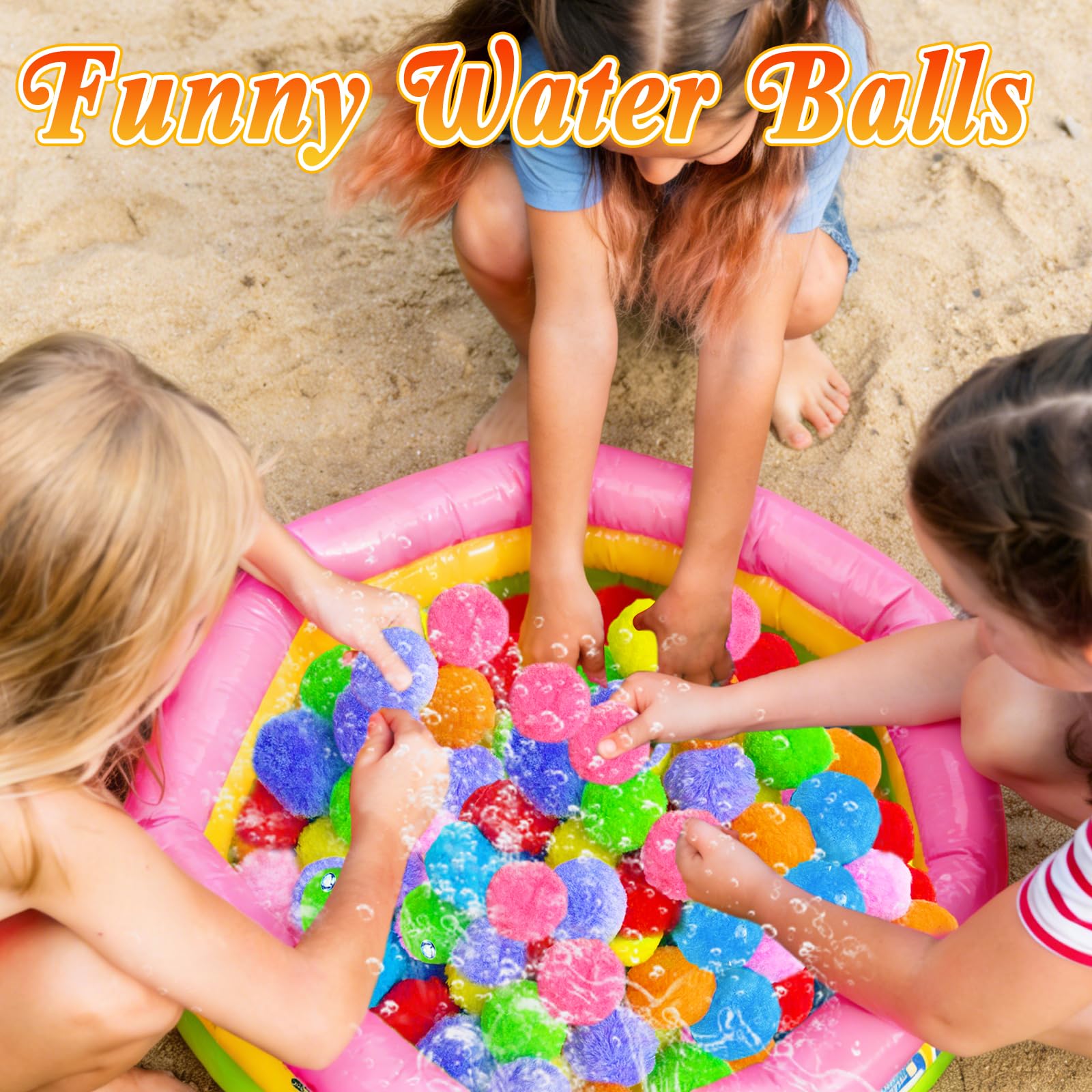 140 palline d'acqua riutilizzabili, 6,1 cm, colorate, con borsa a rete, per bambini, feste in piscina, prato, spiaggia, attività all'aperto