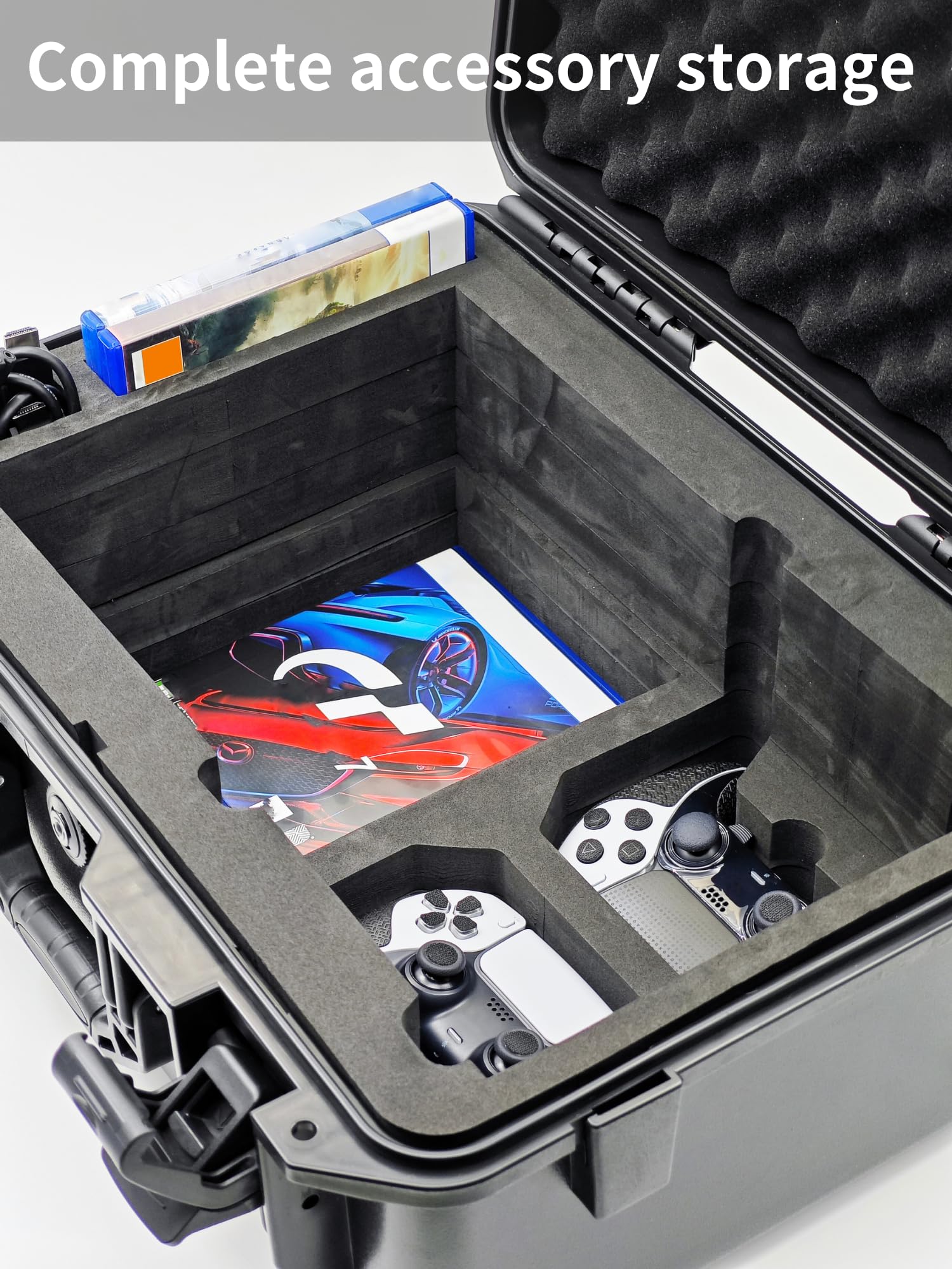 Le Sac de Voyage Hardshell est Compatible avec Les Consoles Playstation 5 Slim,Les manettes, Les valises ps5 slim avec Mousse personnalisée en Version Standard et numérique (FOR PS5 SLIM (2023))