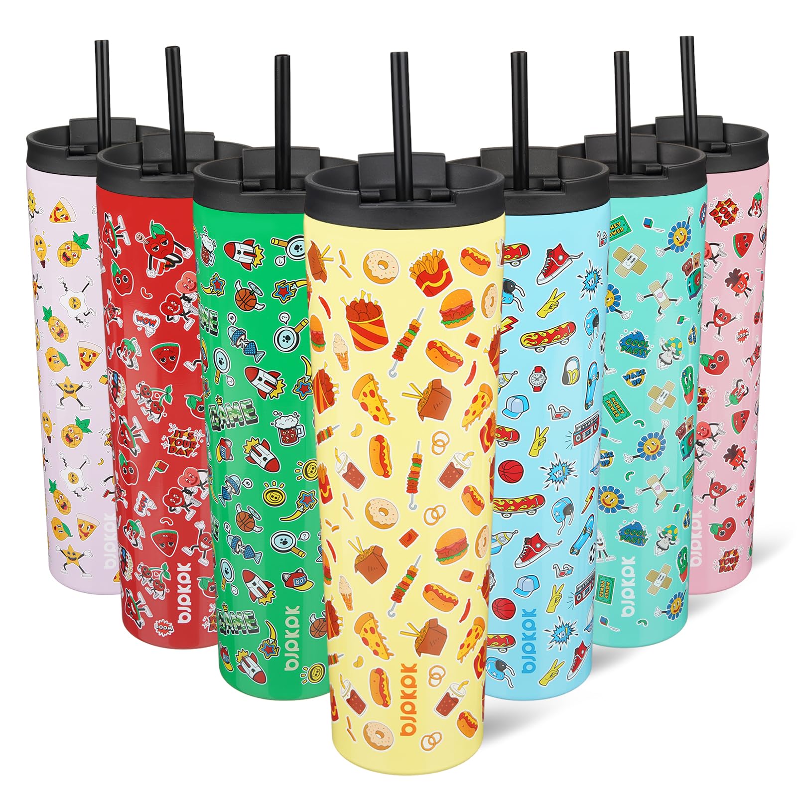 BJPKPK 34oz Coffee Tumbler with Straw, Insulated Stainless Steel Cup