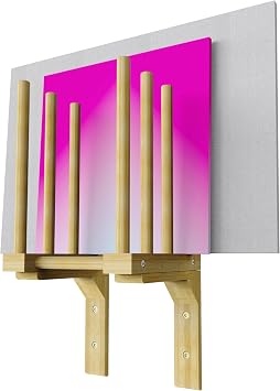 Art Storage Rack for Wall, Art Drying Rack, Bamboo Canvas Holder for Paintings for Drawing Board, Panel, Paper Pad for Art Studios, Artworks, Gallery 1, 9.7W x 9.4D x 20.8H