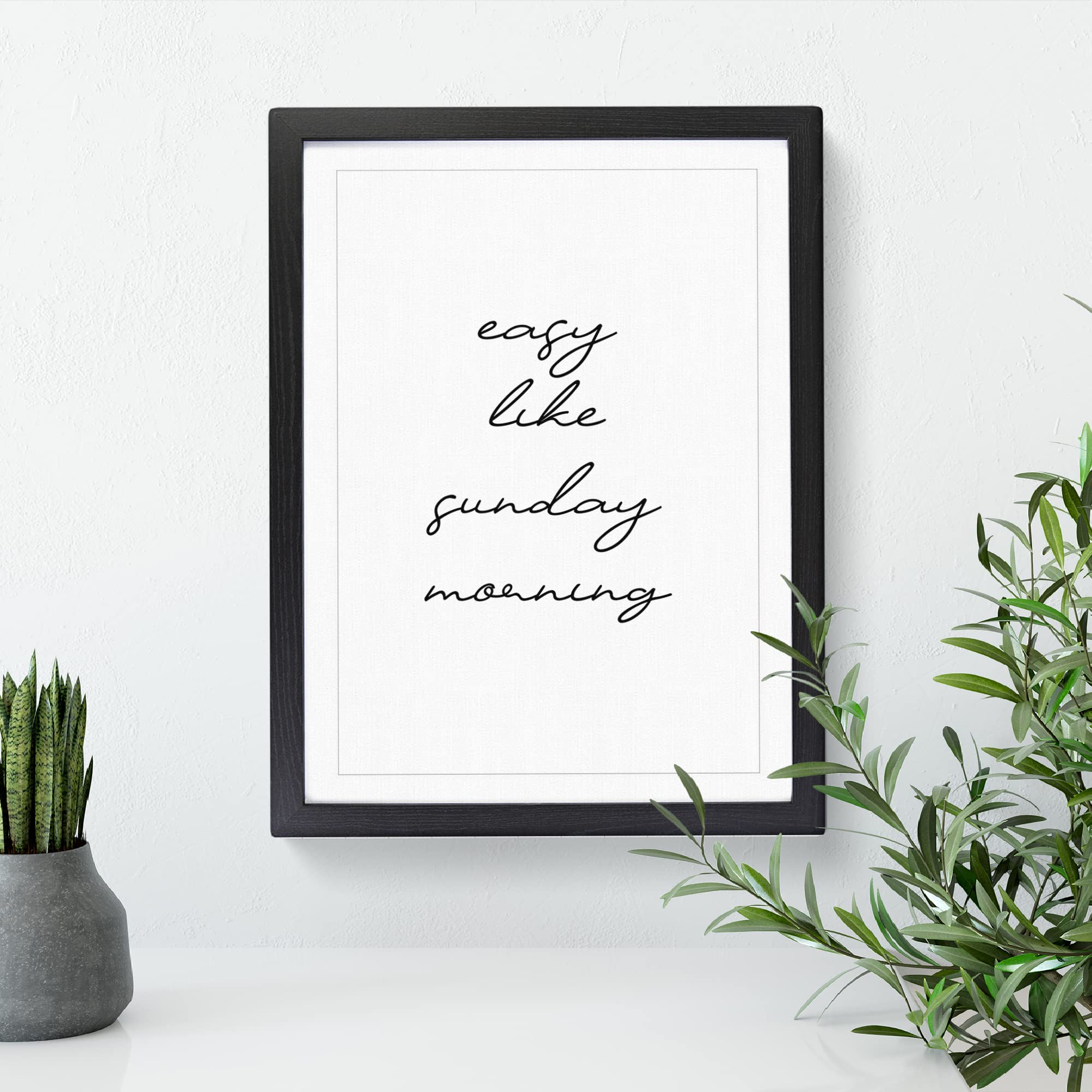 Easy Like Sunday Morning V2 Typography Quote Framed Wall Art Print - Image 2