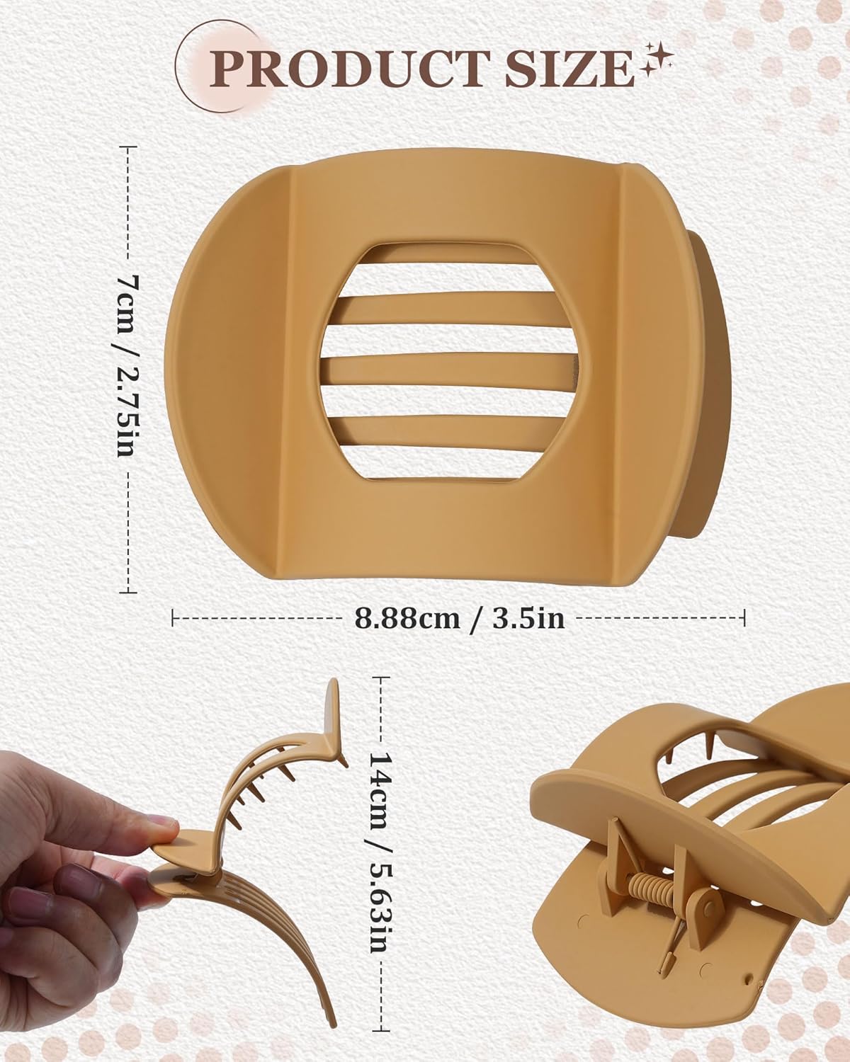 6 Pack Flat Hair Clips for Women, No-Slip Flat Claw Clips,Large Strong Hold Square French Claw Clips for All Hair Textures(Glossy Leopard Print 2) - Image 2