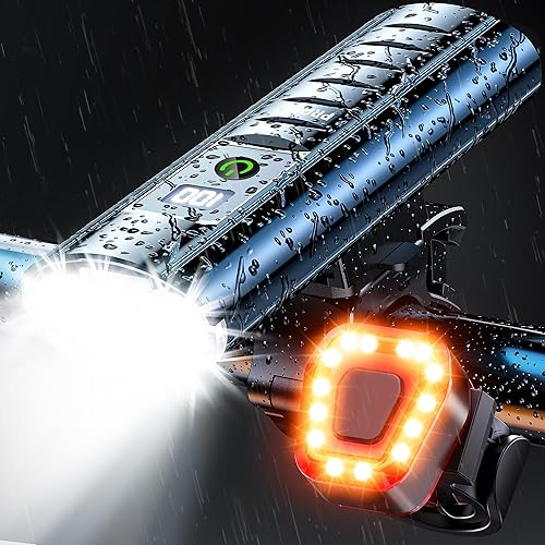 Juego de luces de bicicleta de alto lúmenes, luces recargables delanteras y traseras para bicicleta, faros LED superbrillantes, IP65, impermeable,