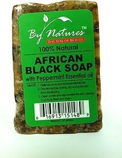 By natures Natural African Black Soap (Peppermint essential oil)