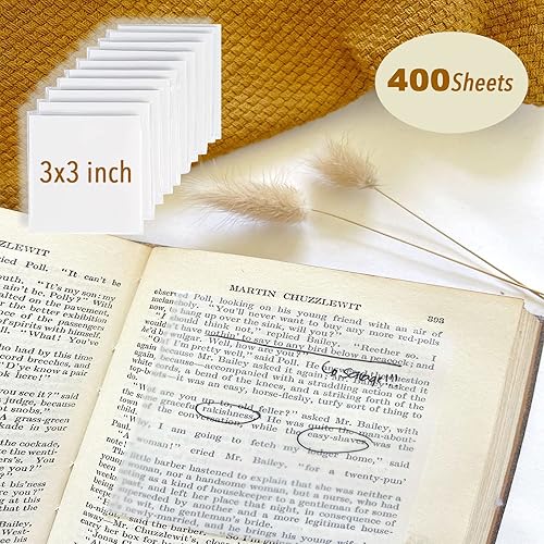 Miniatura 8 de 400 hojas de notas adhesivas transparentes, notas adhesivas transparentes de 3 x 3 pulgadas, para leer notas de escritura, marcadores de libros,