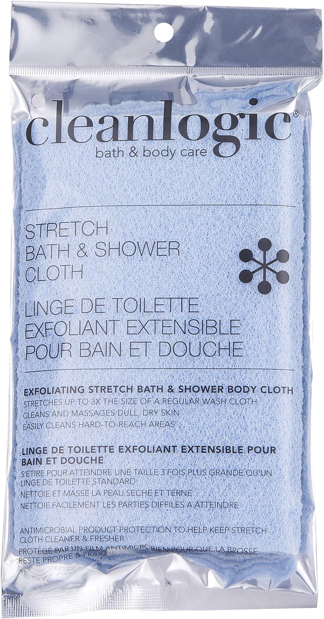 Clean Logic Stretch Bath and Shower Cloth colors may vary, (Pack of 12)